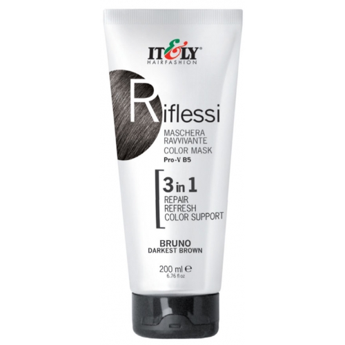 RIFLESSI 3 w 1 200ml ciemny brąz maska regeneracyjna do odnawiania koloru włosów
